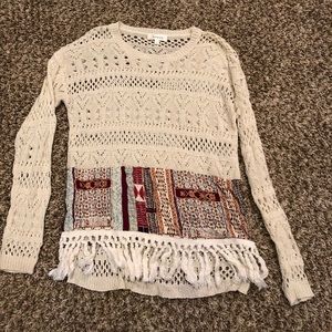 Crochet fall print tunic